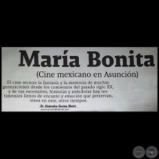 MARÍA BONITA (Cine mexicano en Asunción) - Por Dr. ALEJANDRO ENCINA MARÍN - Domingo, 10 de Abril de 2016